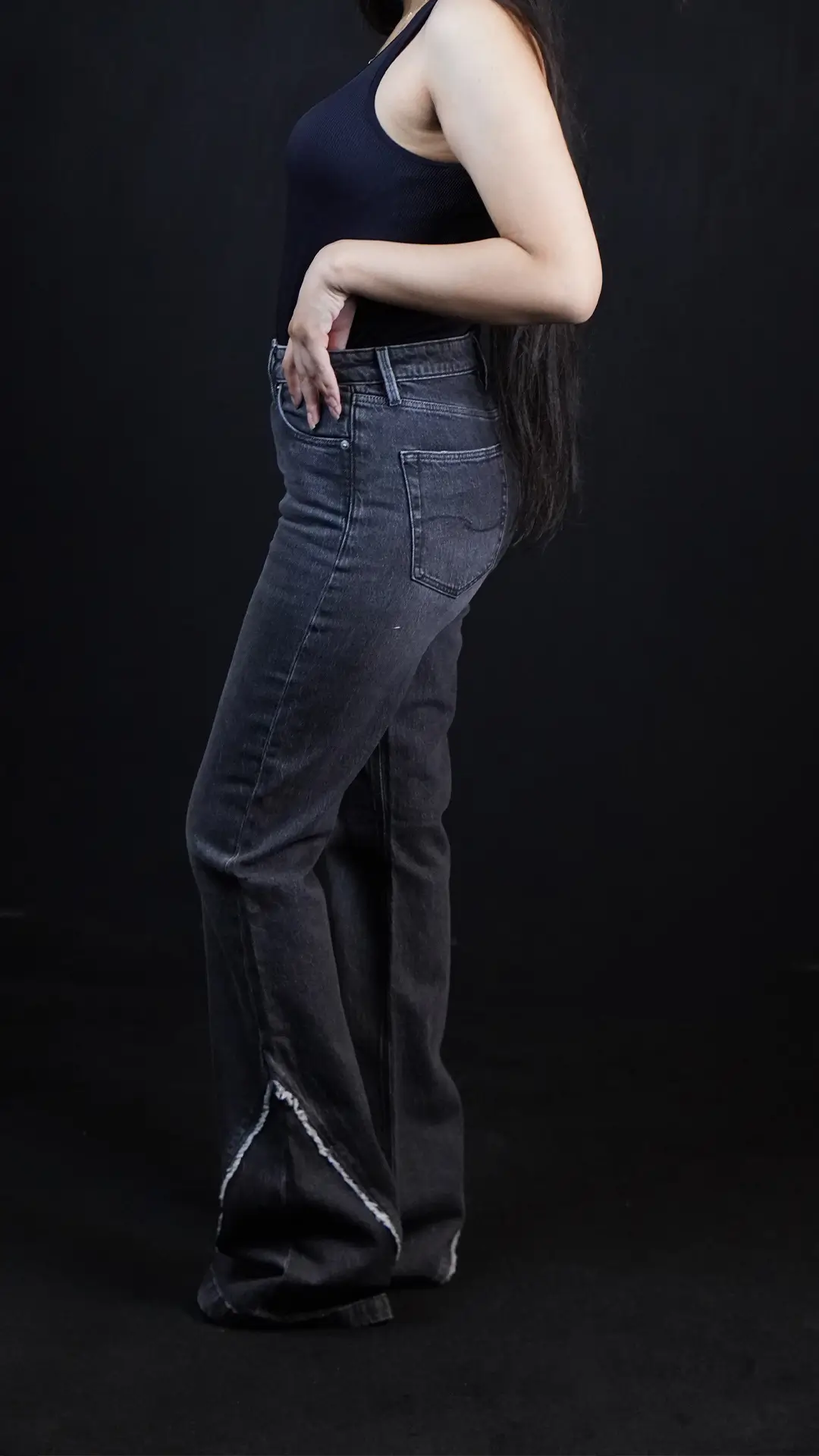 Charcoal Wash Boot-cut Jeans