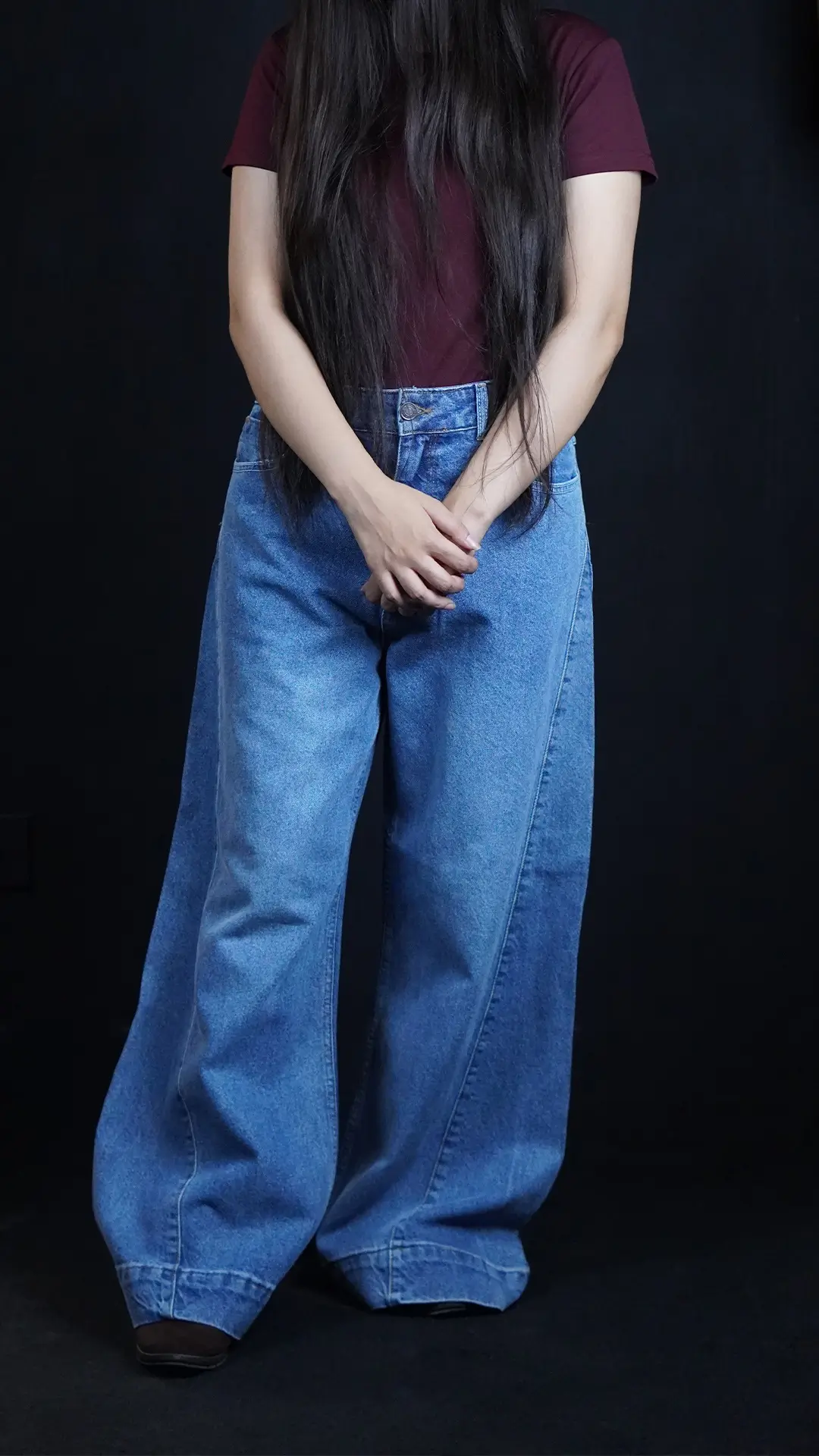 Panel Wide Flare Jeans