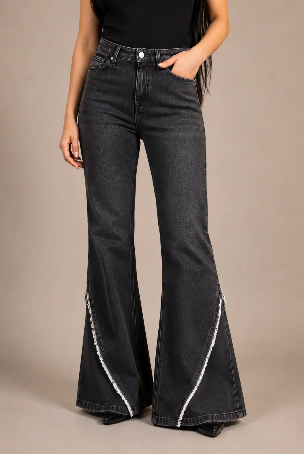 Charcoal Wash Boot-cut Jeans