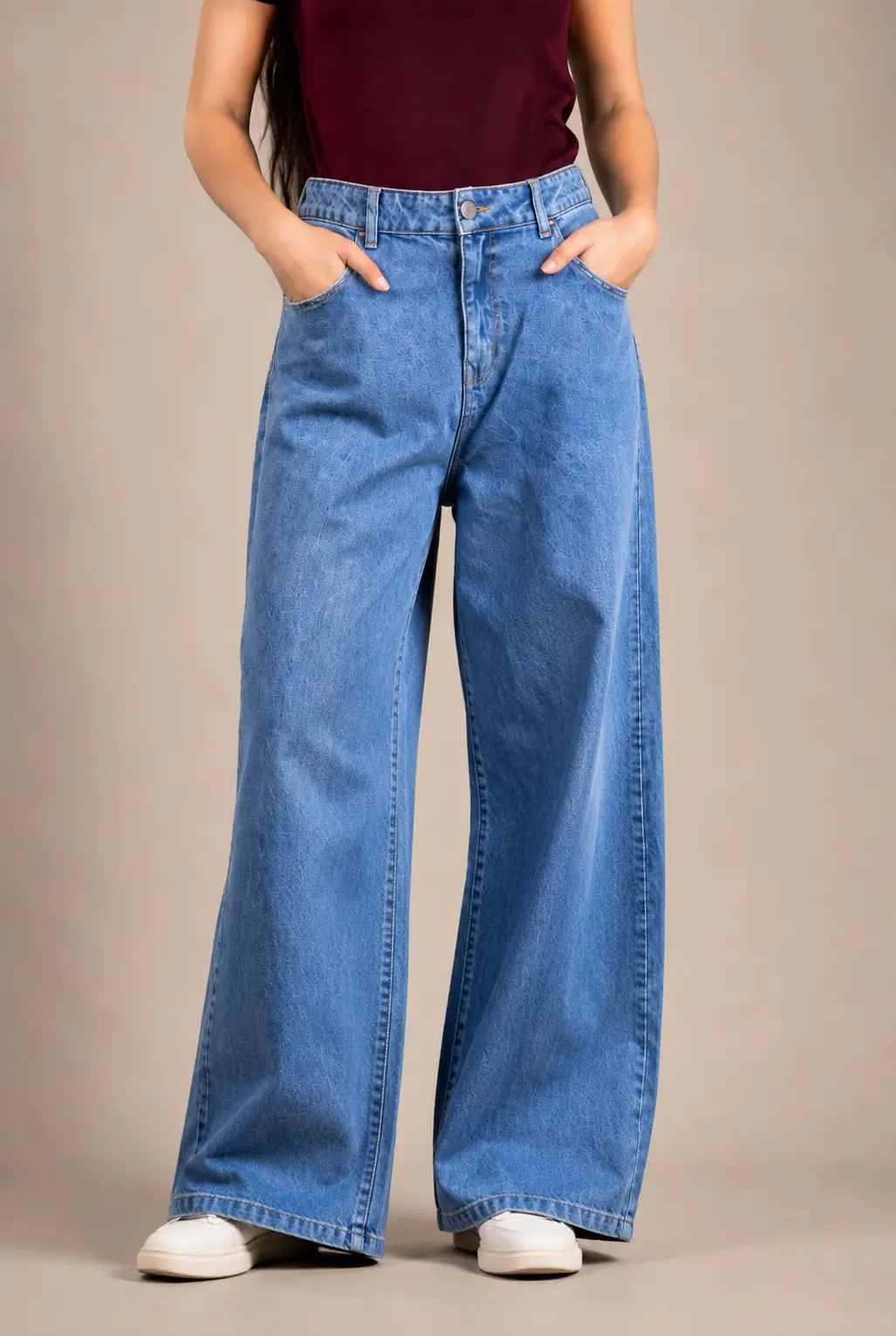 Panel Wide Flare Jeans