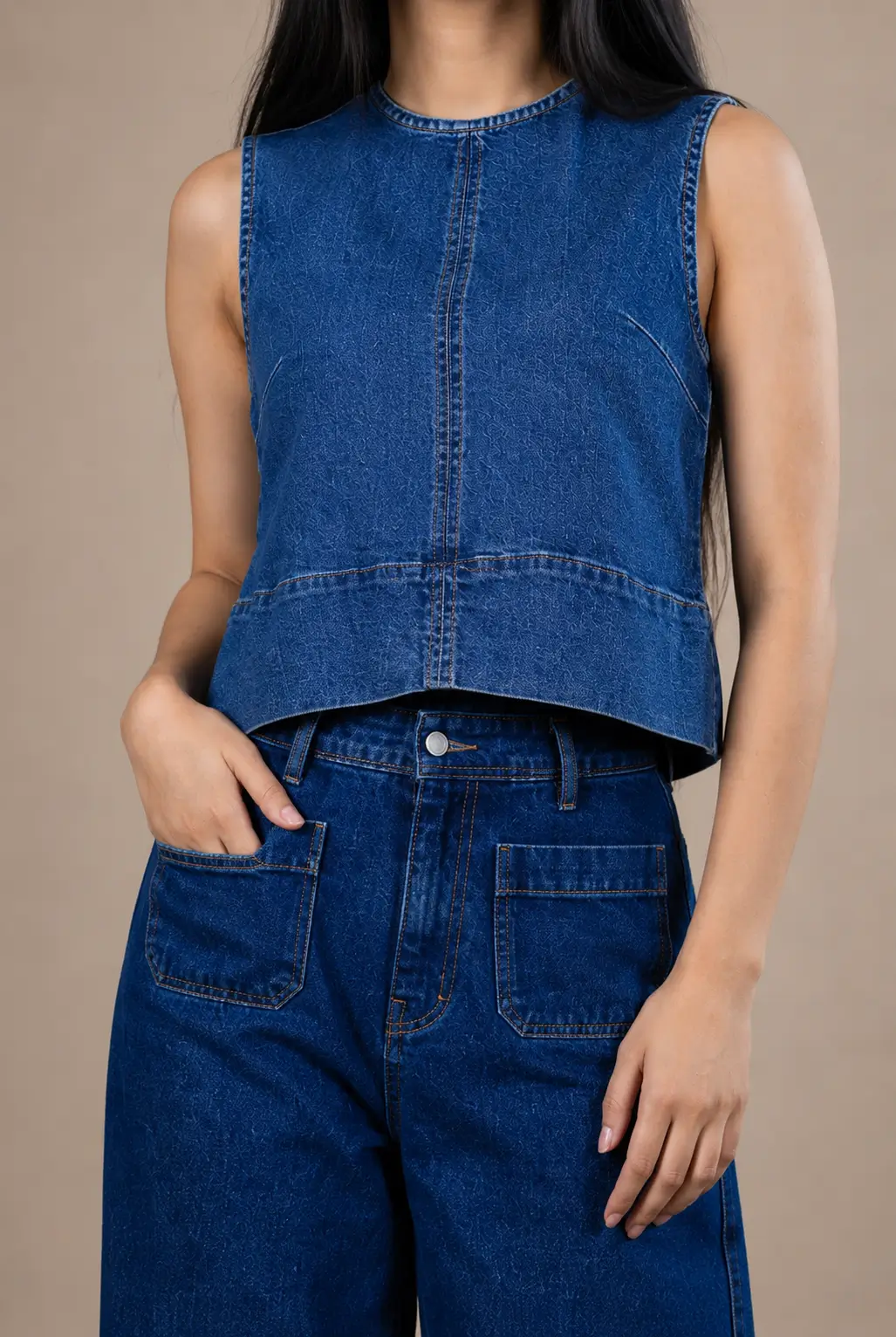Denim Sleeveless Top